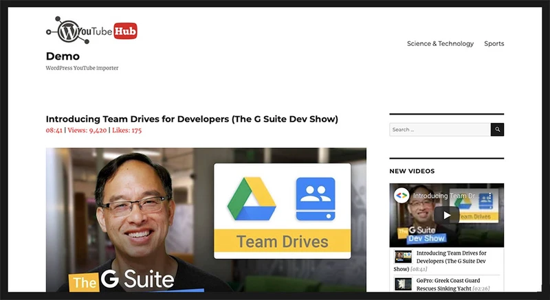 YouTube WordPress插件–视频导入