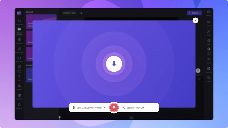 Clipchamp 中的画外音的图像。