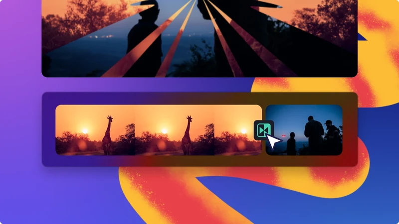 Clipchamp 中转场功能的图像。