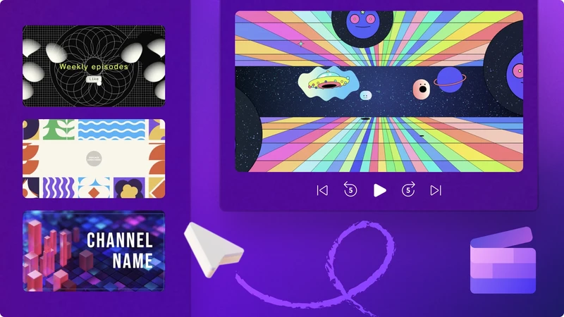 用户在 Clipchamp 视频编辑器中编辑视频模板的图像。
