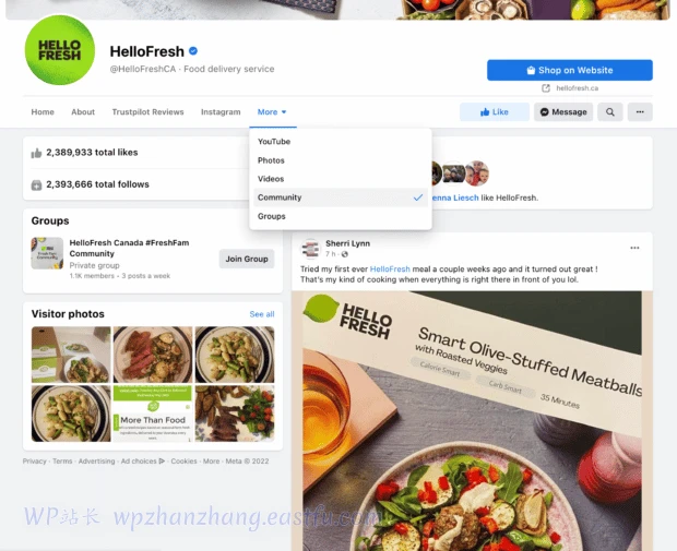 HelloFresh #FreshFam Group 社区选项卡