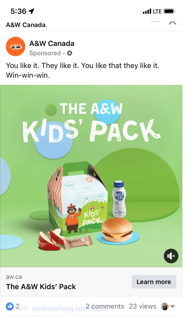 A&W 赞助广告付费活动