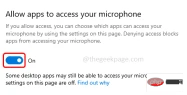 You need to allow microphone calls when using Facebook on Windows 10