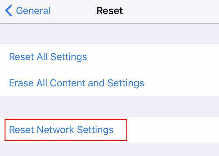 reset network settings