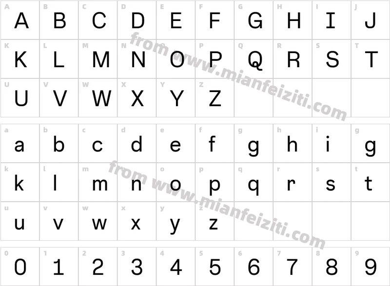 Instagram Sans GRE Regular字体映射图