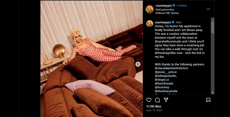 Courtney Act的Instagram页面