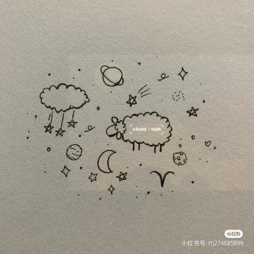 ins风黑白简笔画②