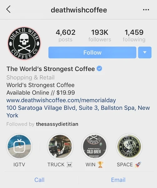 Instagram 个人简介