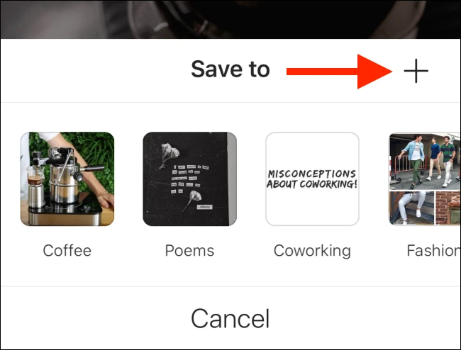 Tap the Plus button to create a new collection