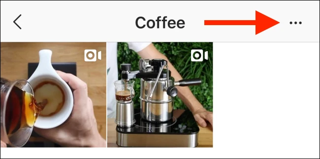 Tap the Menu button from a collection