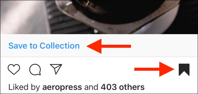 Tap and hold the Save button to save to collection