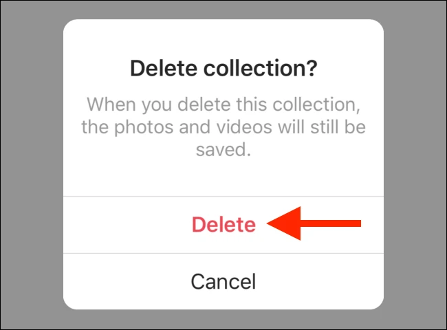 Tap the Delete button